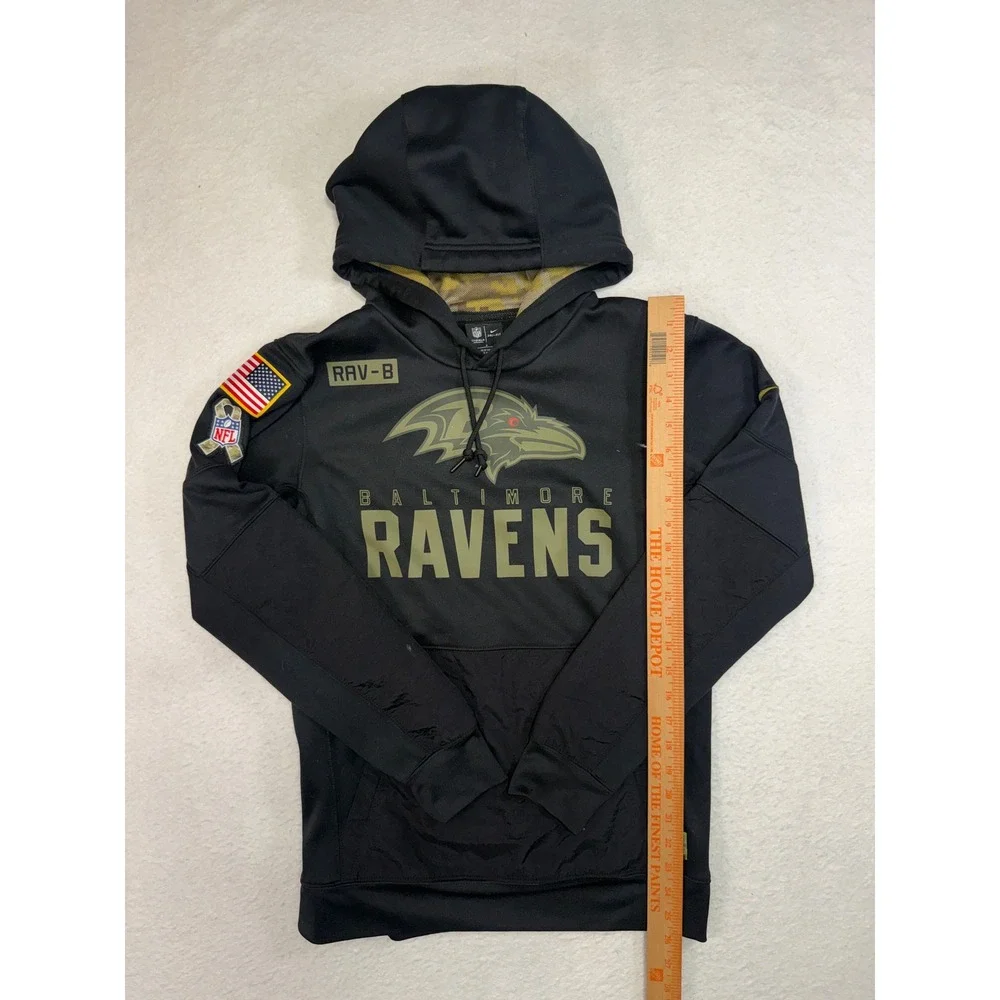 Nike Baltimore Ravens Salute to Service Hoodie Black Mens Small NFL Dri-FIT